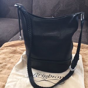 BRIGHTON Black leather with brown calfskin  bag